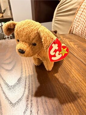 1996 Ty Beanie Baby Brown Plush Puppy - Soft Collectible Dog